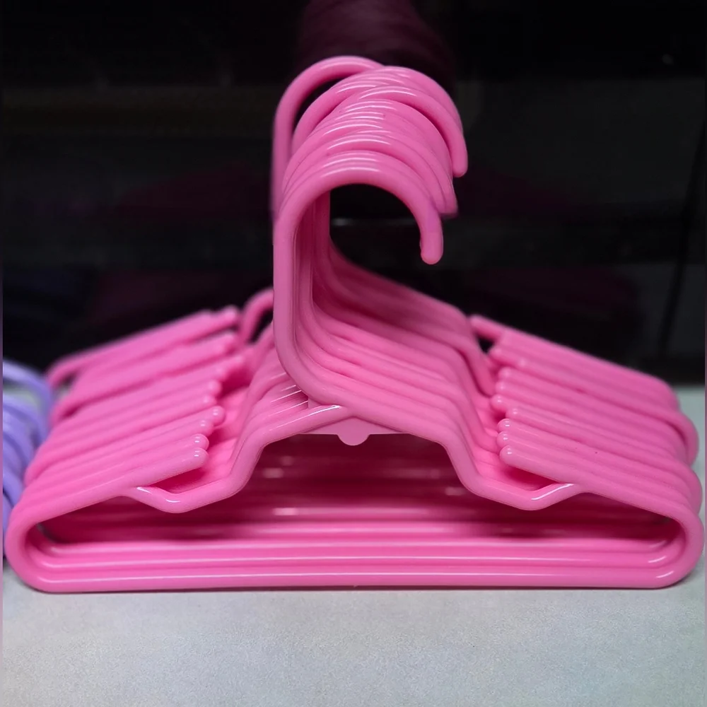 Dog/Doll Clothes Hangers Small Clothes 7 inches wide 11 Purple 12 Pink